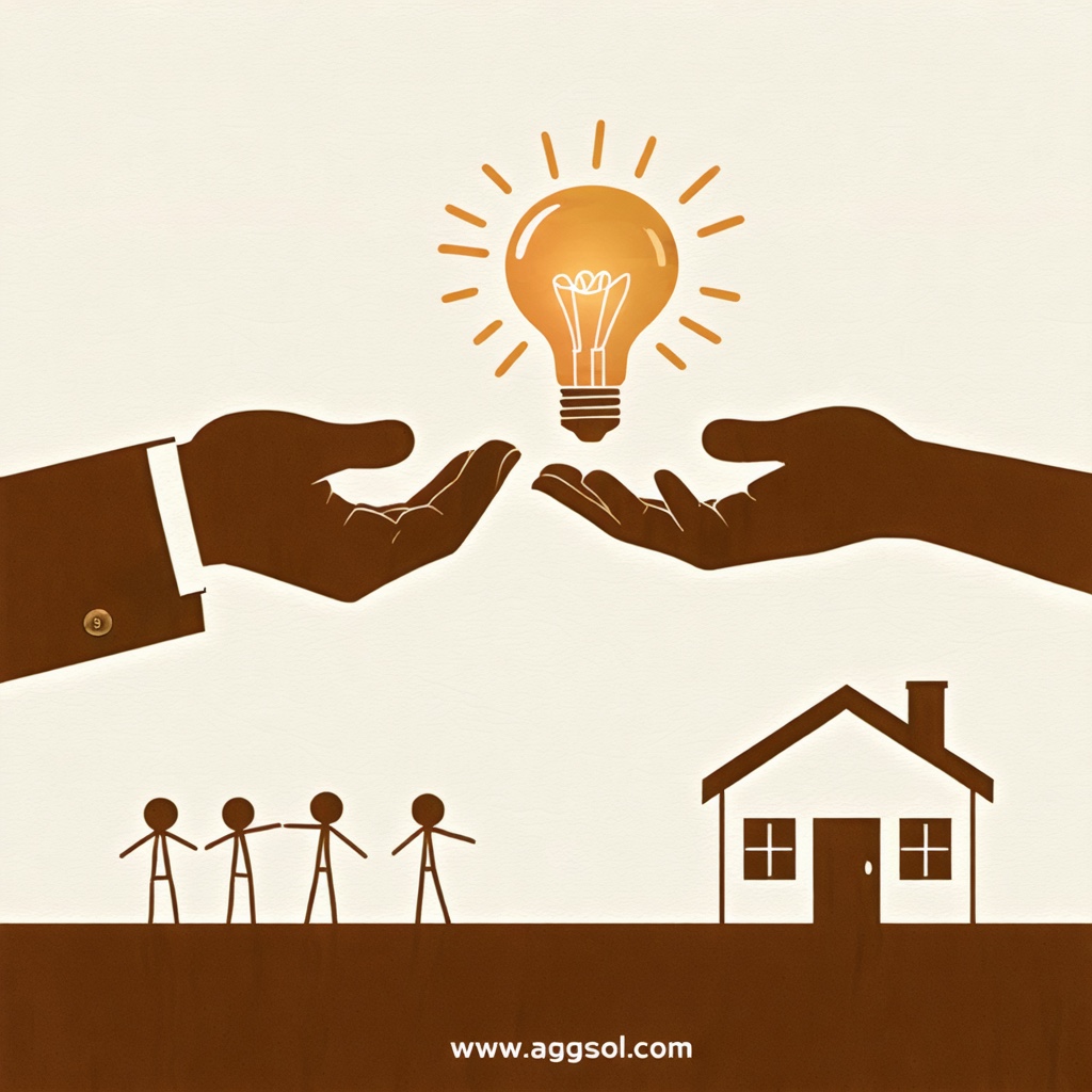 Illustration representing connected home support and human-centered technology guidance.